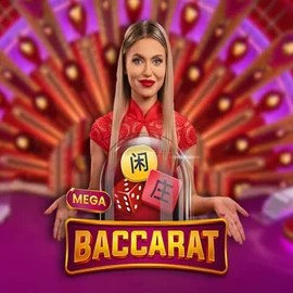 Mega Baccarat logo by Pragmatic Play at SpinDog Casino
